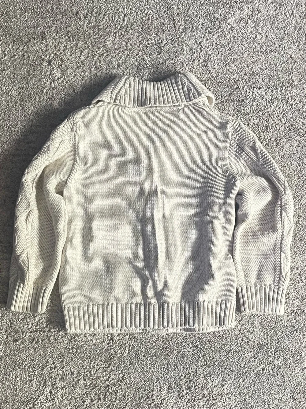 GAP Cream Cable Knit Shawl Collar Button Cardigan